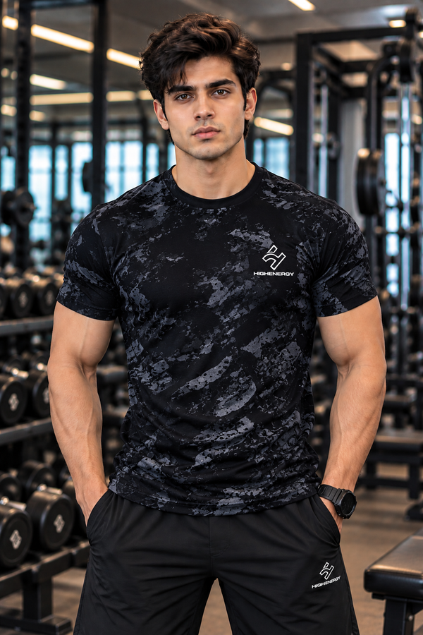 Dry Fit  Dot Knit Round Neck Tshirts - Buy 1, Get 1 Free (Combo of 2)
