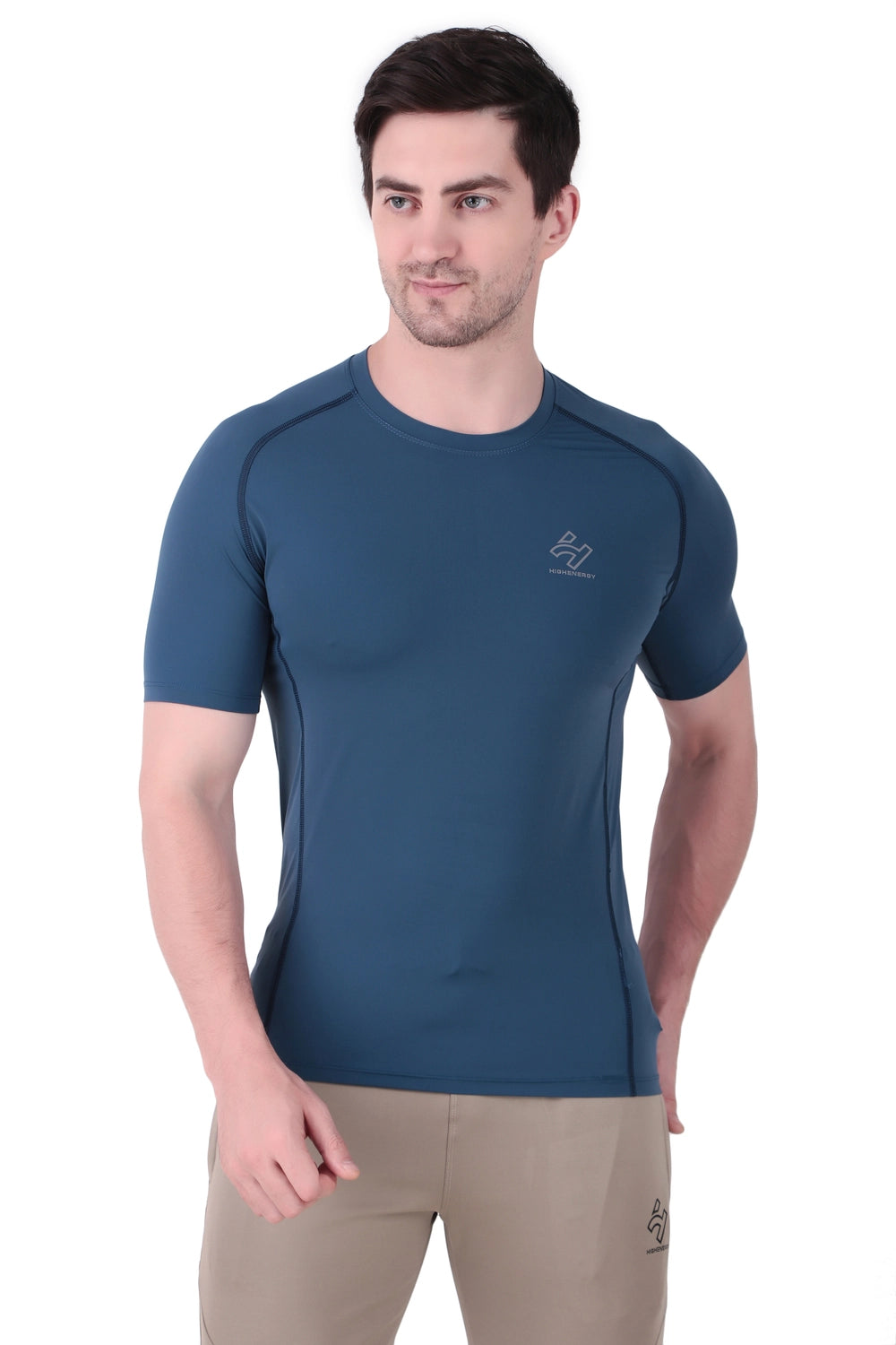 Nylon Lycra Compression Half Sleeves T-Shirts