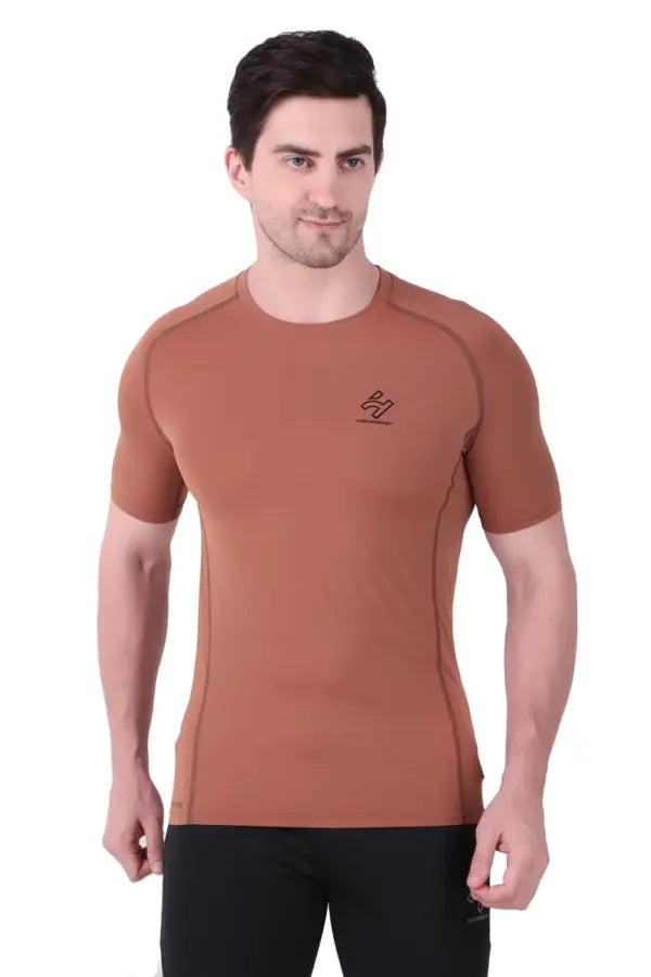 Nylon Lycra Compression Half Sleeves T-Shirts