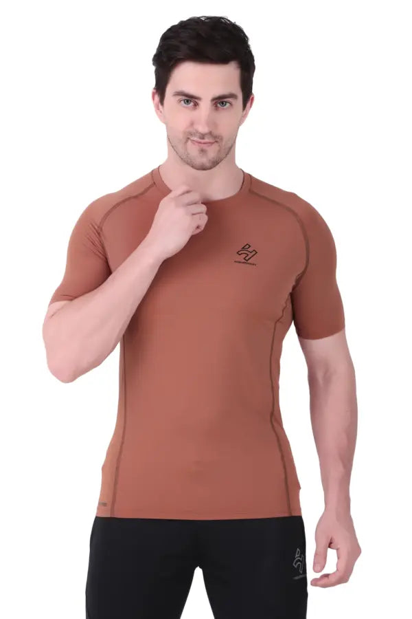 Nylon Lycra Compression Half Sleeves T-Shirts