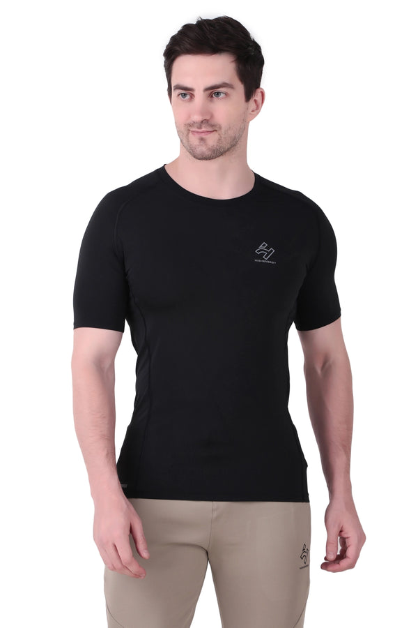 Nylon Lycra Compression Half Sleeves T-Shirts
