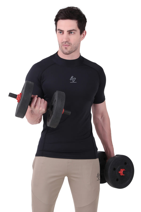 Sports Gym Compression T-Shirts Round Neck 180gsm