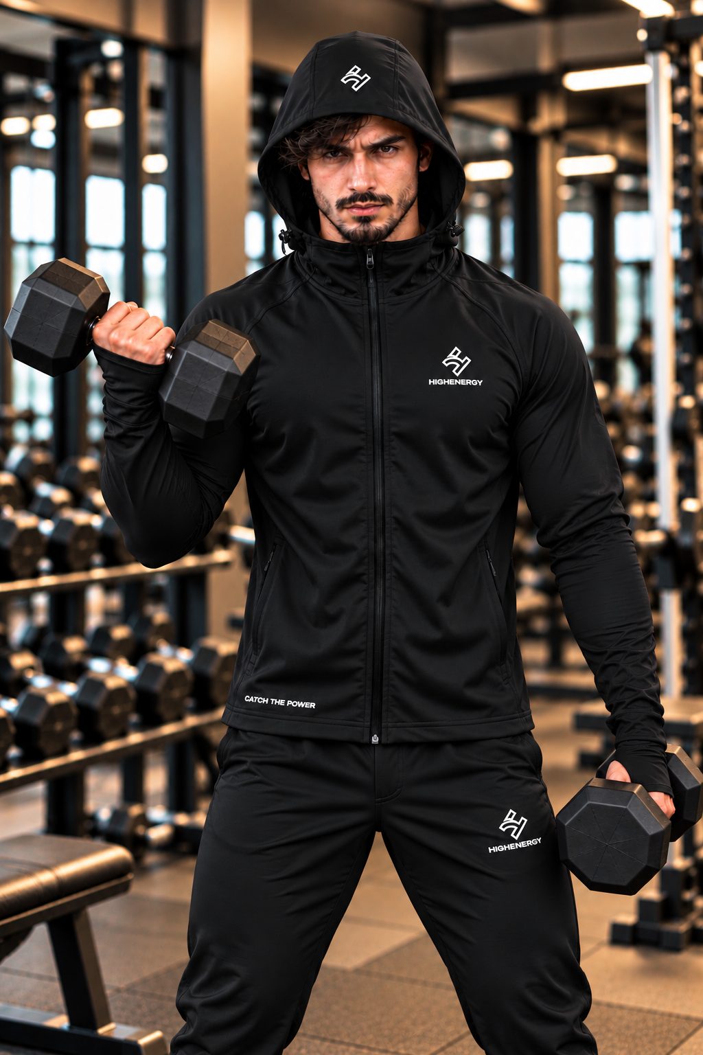 Premium Nylon Compression Gym Hoodies