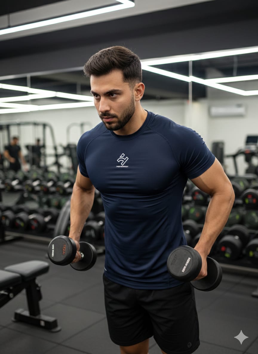 Nylon Gym Compressive Half Sleeves T-Shirts - Image 3