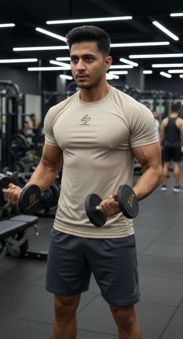Alternative view of Nylon Gym Compressive Half Sleeves T-Shirts