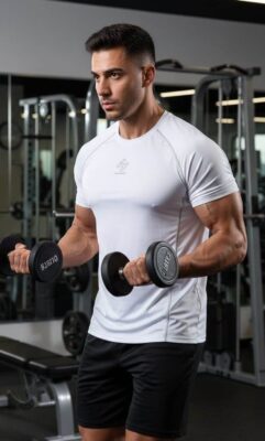 Nylon Gym Compressive Half Sleeves T-Shirts